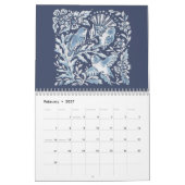 Calendrier Bleu & Blanc Forêt Animaux Forêt Forêt Boisée Flor (Feb 2027)