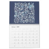 Calendrier Bleu et blanc Indigo Forest Animaux Floral Delft (Jan 2027)