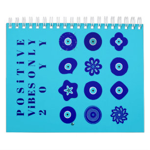 Calendrier Bleu Evil Eye Chance Talisman et Art