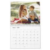 Calendrier bleu floral moderne photo personnalisée 2024 calen (Mar 2027)