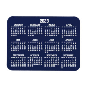 Calendrier bleu marine 2023 Petits Magnets flexibl