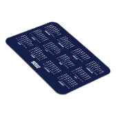 Calendrier bleu marine 2026 Magnet flexible (Côté Droit)