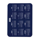 Calendrier bleu marine 2026 Magnet flexible (Vertical)