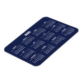 Calendrier bleu marine 2026 Magnet flexible (Côté Gauche)