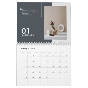 Calendrier Bleu personnalisable moderne minimaliste 2025 cita