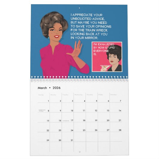 Calendrier Bluntcard 2025 Calendar (Mar 2026)