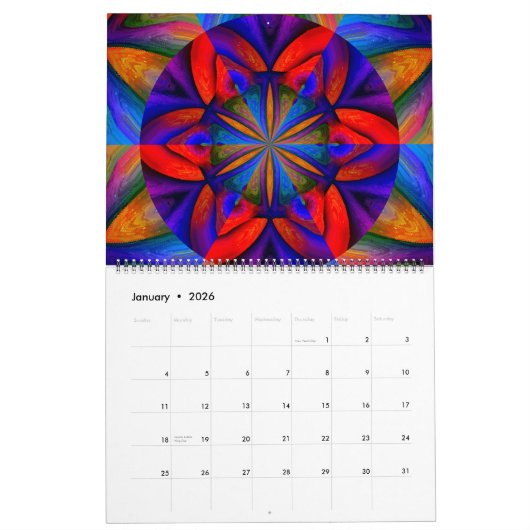 Calendrier Bohemian Rhapsody Trippy Art Abstrait (Jan 2026)