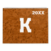 Calendrier Boho Chic Rustic Wood Texture Motivationnel (Protection)
