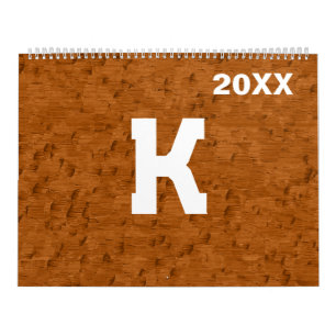 Calendrier Boho Chic Texture de bois rustique Motivationnel