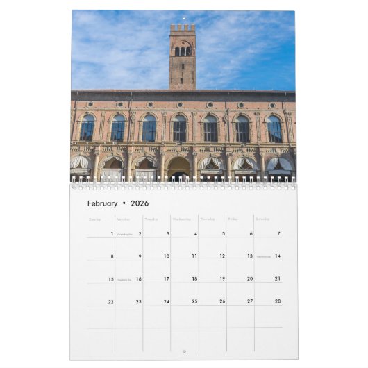 Calendrier Bologne 2026 (Feb 2026)