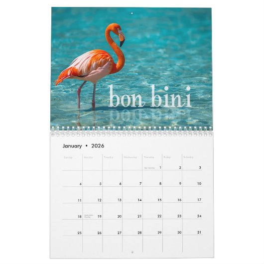 Calendrier bon bini bonaire (Jan 2026)