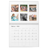 Calendrier Bonne année | Photo de famille | Nom du monogramme (Feb 2026)