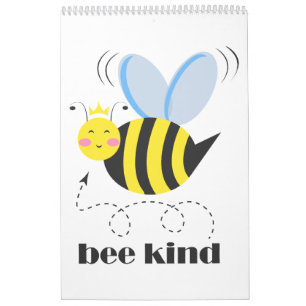 Calendrier Bonne princesse d'abeille avec couronne et slogan