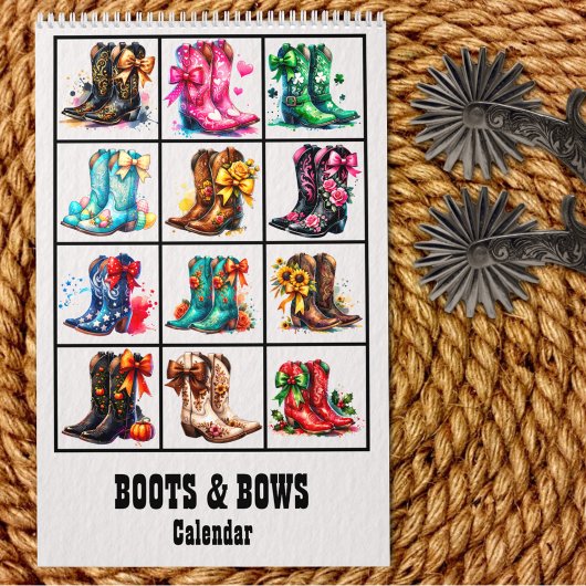 Calendrier Boots and Bows Coquette Cowgirl  Calendar