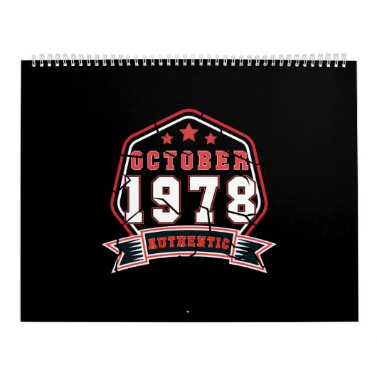 Calendrier Born In October 1978 Vintage (Protection)
