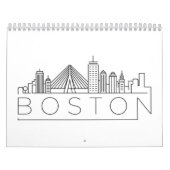 Calendrier Boston City Skyline, Boston Ma Us (Protection)