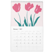 Calendrier botanique abstrait moderne 2027 (Feb 2027)