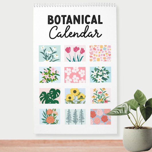 Calendrier botanique abstrait moderne 2027
