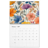 Calendrier Botanique bohème fleurie et rustique (Feb 2027)