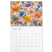Calendrier Botanique bohème fleurie et rustique (Jan 2027)