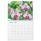 Calendrier botanique des orchidées colorées (Feb 2026)