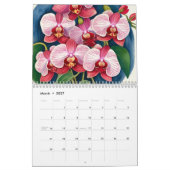 Calendrier botanique des orchidées colorées (Mar 2027)