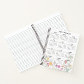Calendrier Botanique Élégant Simple 2026 | Cahier (Intérieur)