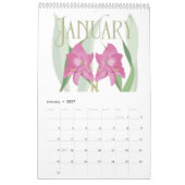 Calendrier botanique floral Art nouveau rétro (Jan 2027)