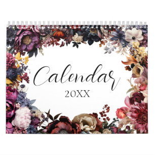 Calendrier botanique floral élégant