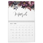 Calendrier botanique floral élégant (Mar 2026)