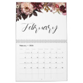 Calendrier botanique floral élégant (Feb 2026)