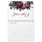 Calendrier botanique floral élégant (Jan 2026)