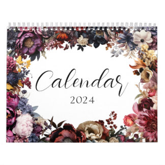 Calendrier botanique floral élégant