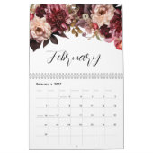 Calendrier botanique floral élégant (Feb 2027)