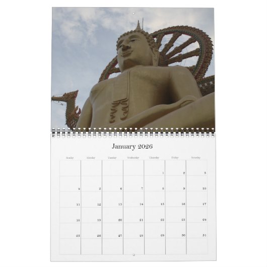 Calendrier bouddha 2025 (Jan 2026)