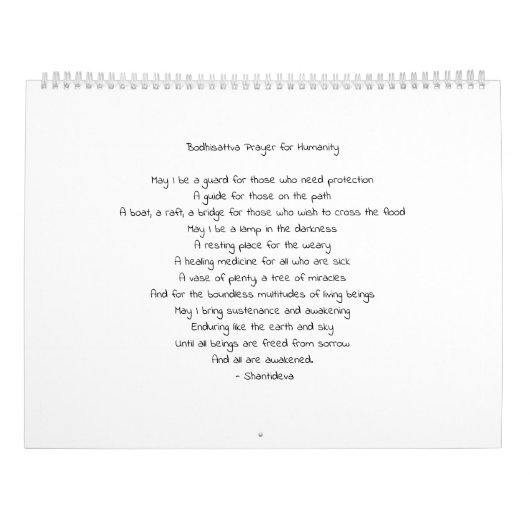 Calendrier Bouddha tout simple (Dos)