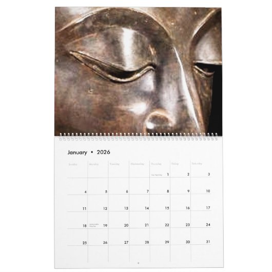 Calendrier Bouddha tout simple (Jan 2026)