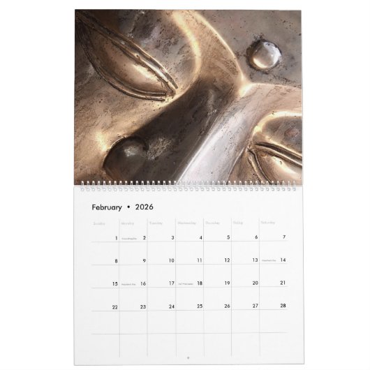 Calendrier Bouddha tout simple (Feb 2026)
