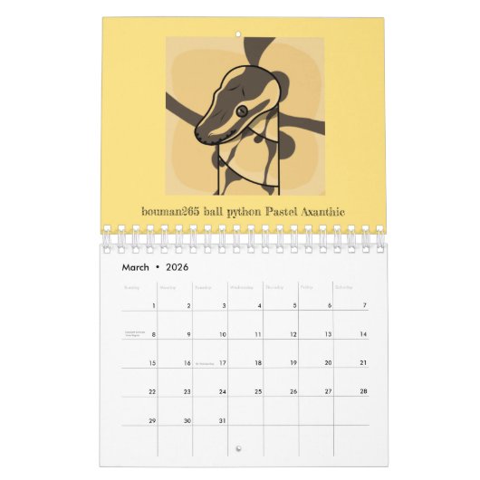 Calendrier bouman ball python series (Mar 2026)