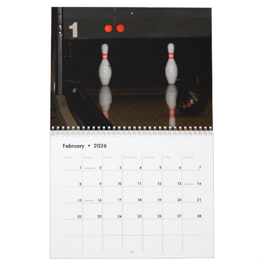 Calendrier Bowling (Feb 2026)
