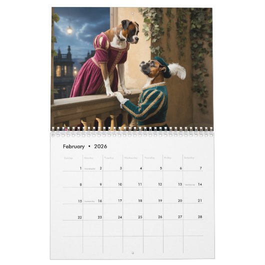 Calendrier Boxer Calendar (Feb 2026)
