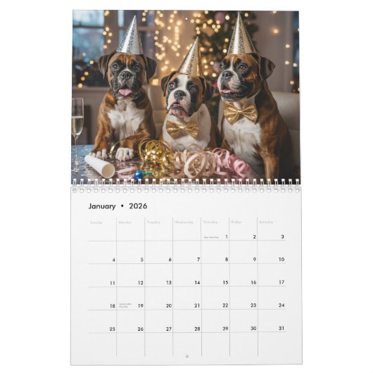 Calendrier Boxer Calendar (Jan 2026)