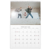 Calendrier Branches généreuses Rouge et blanc Photo de Noël (Feb 2026)