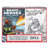 Calendrier Brave pompiers Secourir Action Coloration 20xx (Protection)