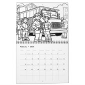 Calendrier Brave pompiers Secourir Action Coloration 20xx (Feb 2026)