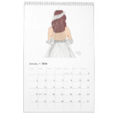 Calendrier Bridal, 2024, illustration de mode, (Jan 2026)