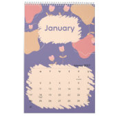 Calendrier Bright Abstract Pastel Flowers (Jan 2027)