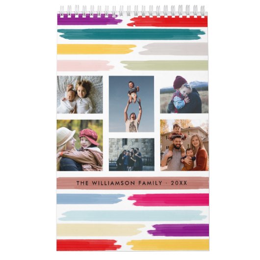 Calendrier Bright & Colorful Brush Strokes 12 mois Photo (Protection)