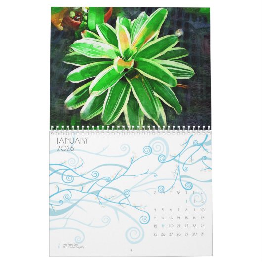 Calendrier bromeliad et orchidées tropicaux, Fairchild g (Jan 2026)