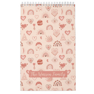 Calendrier Brouiller   Terracotta Boho Heart Photo Motif à th
